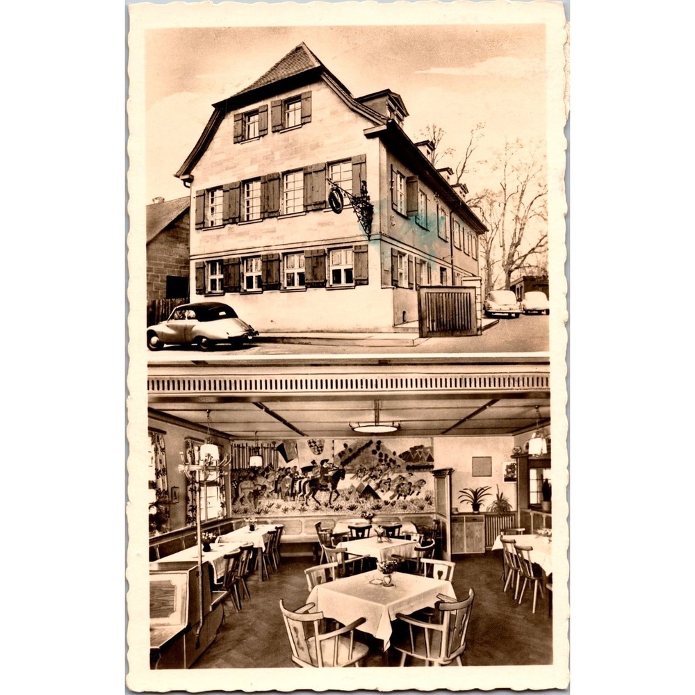 Vintage German Postcard Alte Veste Zirndorf Nürnberg-Fürth‎ Restaurant
